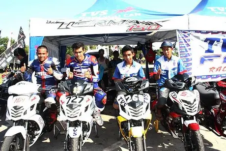 6_TVS Fast Racing Team di kelas Bebek Open 150 cc dengan TVS Tormax