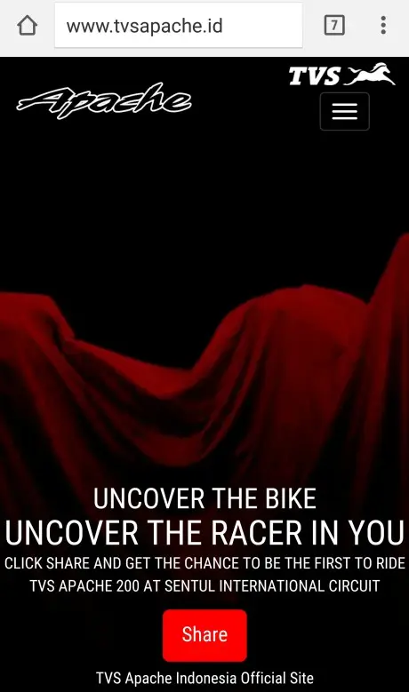 Wowww….TVS Indonesia sudah pasang teaser new Apache 200. Confirmed geber diSentul bro….!!