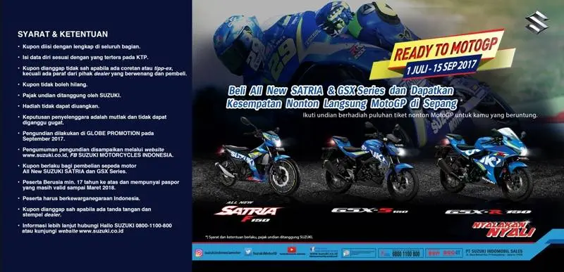 Suzuki siap ajak 70 konsumen nonton Motogp di Sepang Malaysia……berikut caranya