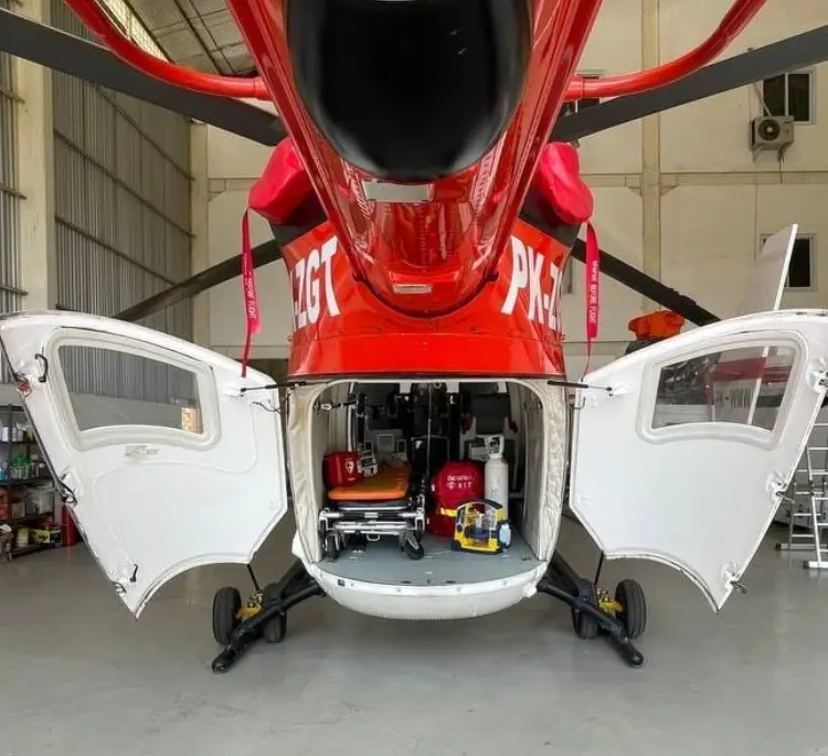 Inilah helikopter medical sirkuit Mandalika, wahh buatan Kawasaki cak