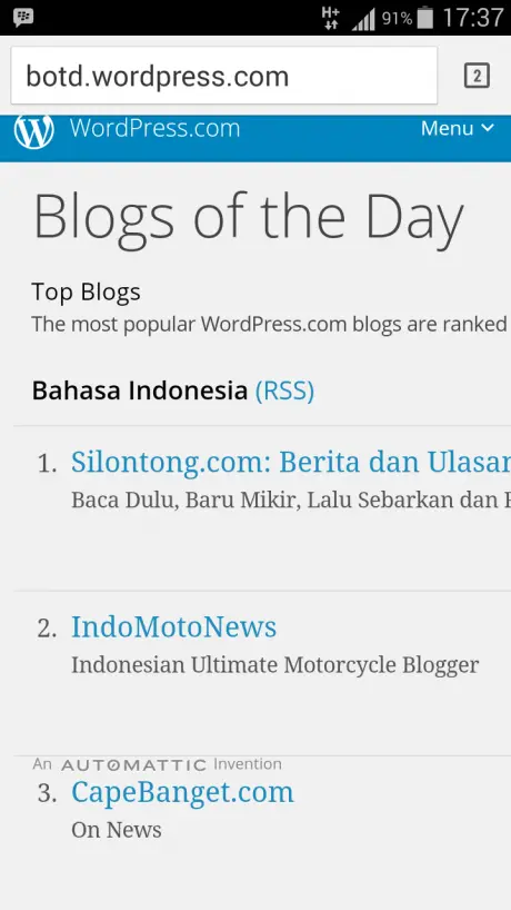 Blog ultimate Indomotonews merangsek naik ke-2 diBOTD…suwun brosis…