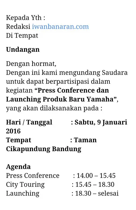 Confirmed… — Yamaha akan launching produk tanggal 9 Januari 2016 !. Wihhhh, akhirnya….
