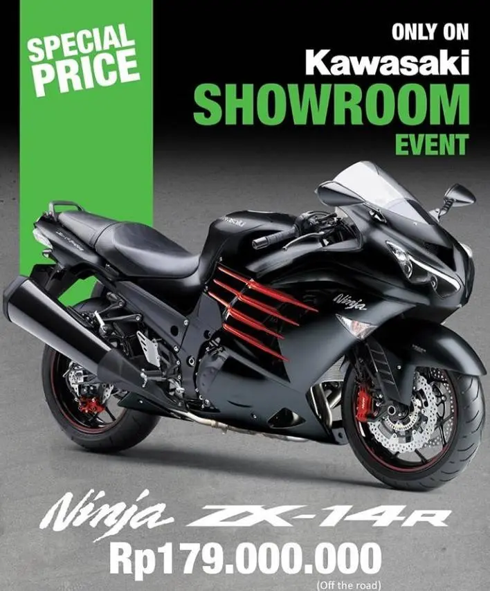 Moge Kawasaki hyperbike ZX14R diskon besarrr, edian kieeee promonya