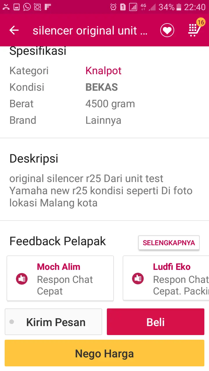 Terbongkar asal Knalpot bekas yang dicurigai sebagai Yamaha All new R25 facelift