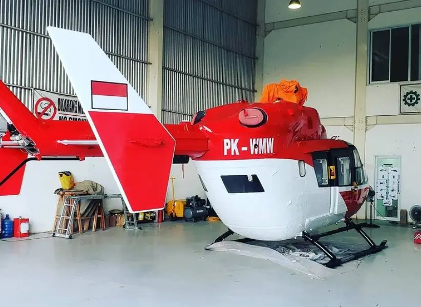 Inilah helikopter medical sirkuit Mandalika, wahh buatan Kawasaki cak